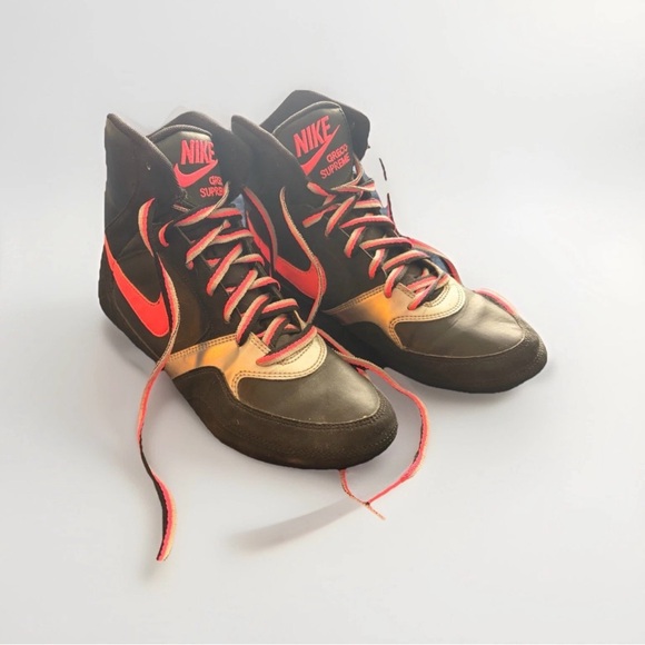 Nike Shoes - Rare Nike Greco Supreme Wrestling Shoes - Womens 8 - High Top Black Pink Silver